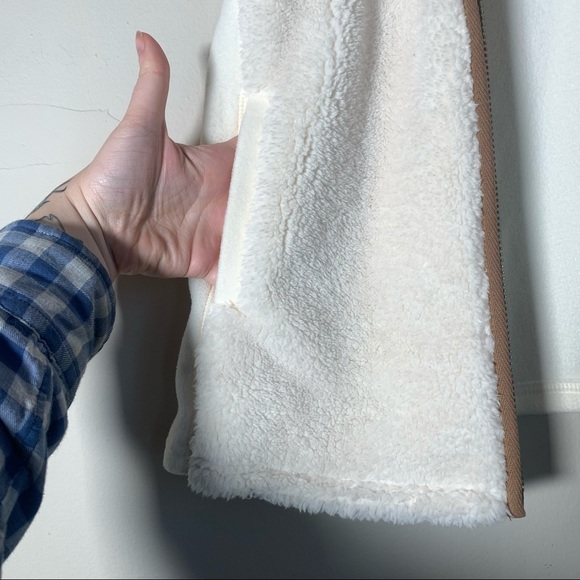 Chaps sherpa cream off white funnel neck cozy layering vest sz M NWT - Picture 5 of 11